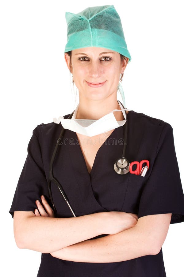 Profissional fêmea caucasiano novo dos cuidados médicos imagem de stock royalty free Profissional fêmea caucasiano novo dos cuidados médicos imagem de stock royalty free