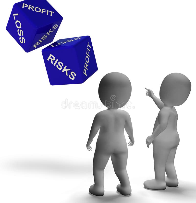 Profit Loss Dice Shows Returns For Business vector illustration