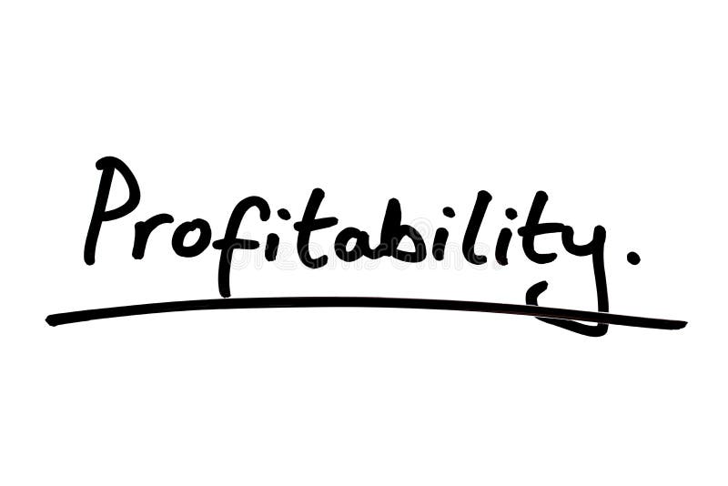 Profitability handwritten on a white background