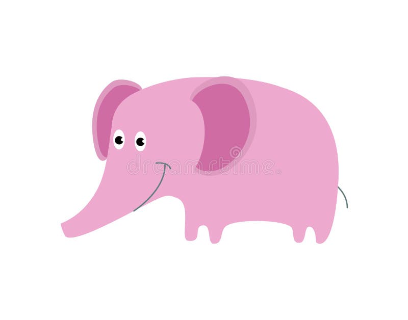 Progettazione animale sveglia dell'elefante rosa Personaggio del fumetto illustrazione di stock Progettazione animale sveglia dell'elefante rosa Personaggio del fumetto illustrazione di stock
