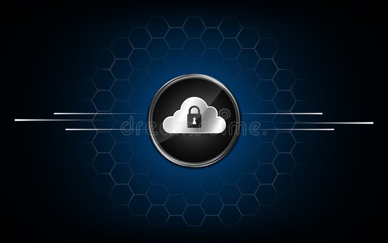 Progettazione astratta del modello di esagono del fondo di concetto di fi di sci di tecnologia di sicurezza con i dati del botton illustrazione di stock Progettazione astratta del modello di esagono del fondo di concetto di fi di sci di tecnologia di sicurezza con i dati del botton illustrazione di stock
