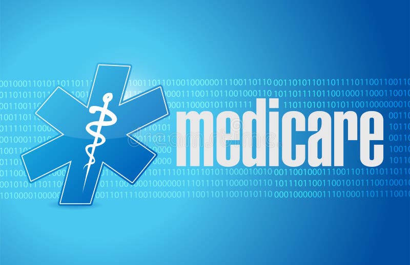 Medicare binary sign illustration design over blue. Medicare binary sign illustration design over blue