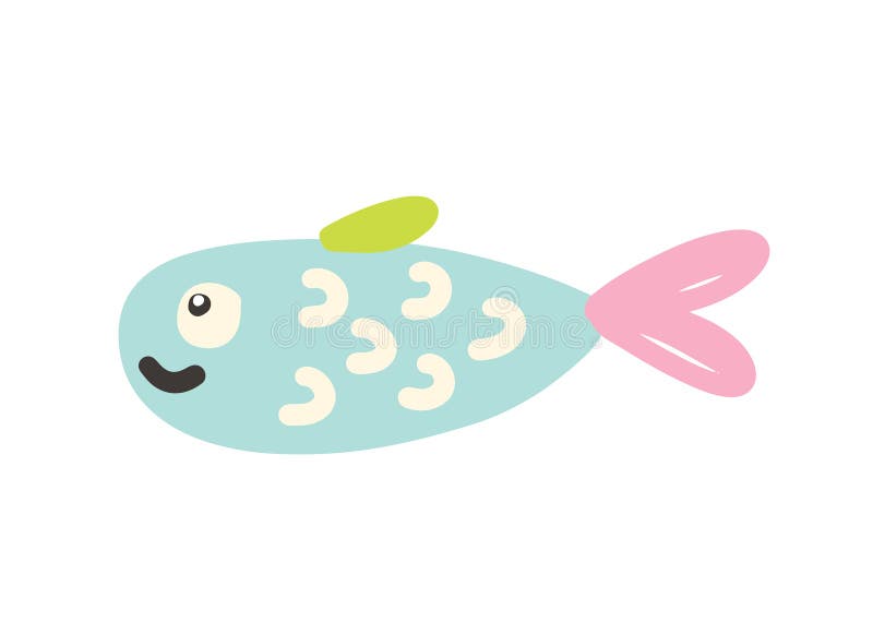 Progettazione colorata dei pesci per attività e progetti di bambini. royalty illustrazione gratis