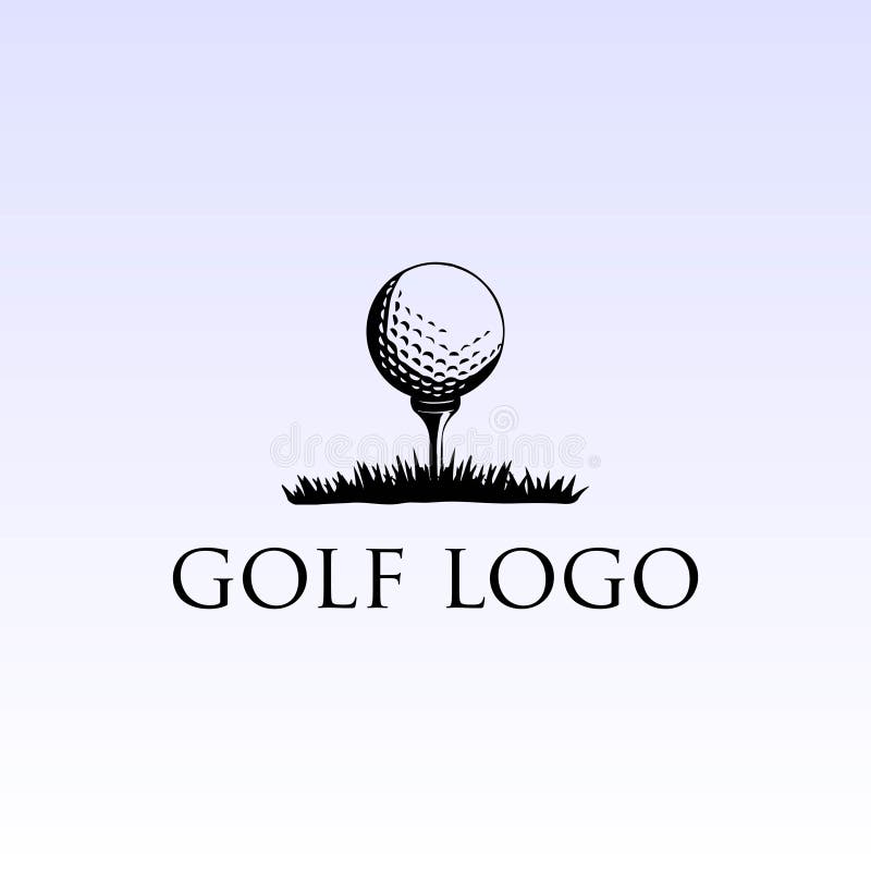 Progettazione del logo di club di golf per la maglietta a torso d'erba illustrazione di stock
