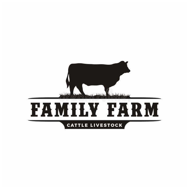 Progettazione del logo per i bovini o per il bestiame per i retrorifrangenti di vintage