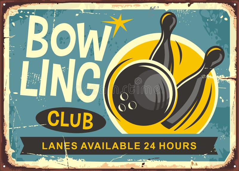 Progettazione del manifesto del club di bowling retro