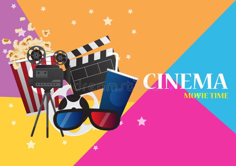 Progettazione del manifesto del cinema di film Insegna del modello di vettore illustrazione vettoriale Progettazione del manifesto del cinema di film Insegna del modello di vettore illustrazione vettoriale