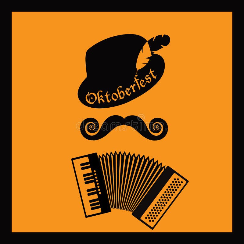 Progettazione del manifesto del giocatore della fisarmonica di Oktoberfest illustrazione di stock Progettazione del manifesto del giocatore della fisarmonica di Oktoberfest illustrazione di stock