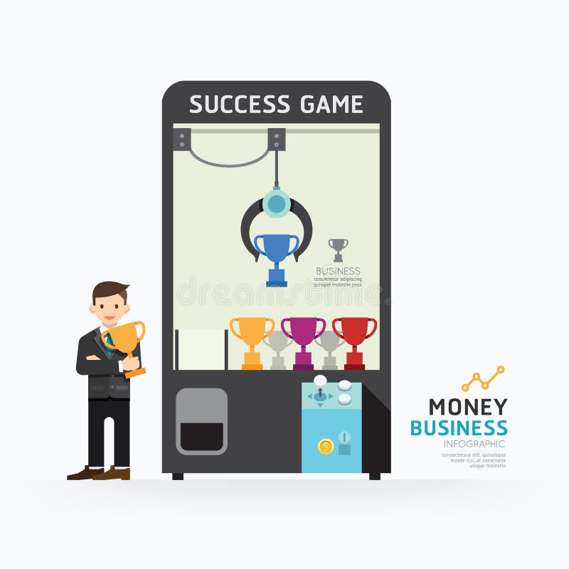 Progettazione del modello del gioco dell'artiglio di affari di Infographic Come a successo c illustrazione vettoriale Progettazione del modello del gioco dell'artiglio di affari di Infographic Come a successo c illustrazione vettoriale