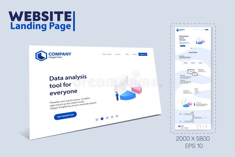 Progettazione del modello di tema del sito Web della pagina di atterraggio illustrazione di stock Progettazione del modello di tema del sito Web della pagina di atterraggio illustrazione di stock