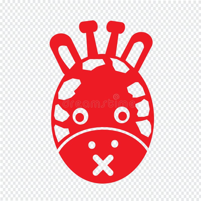 Progettazione del segno dell'illustrazione dell'icona di emozione del fronte della giraffa royalty illustrazione gratis