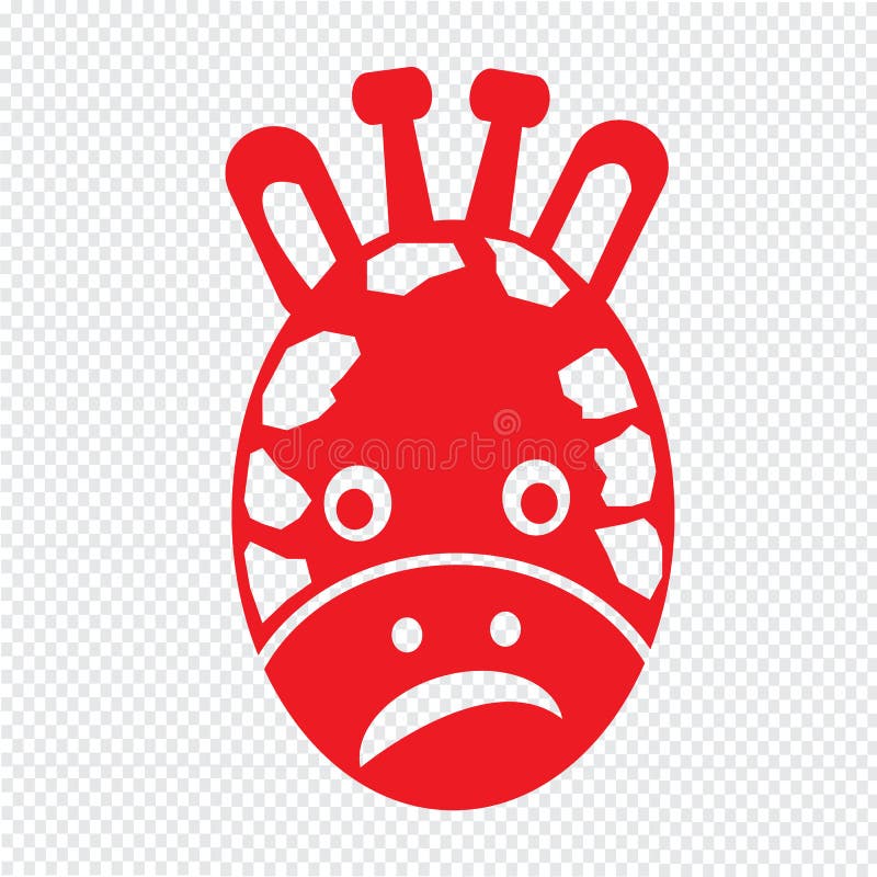 Progettazione del segno dell'illustrazione dell'icona di emozione del fronte della giraffa illustrazione vettoriale