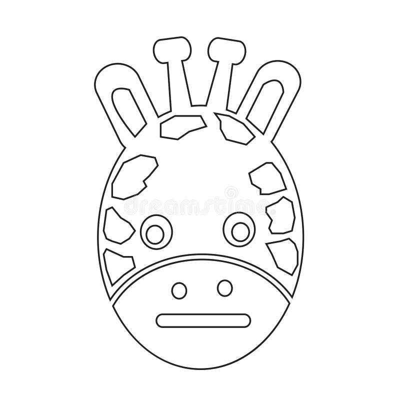 Progettazione del segno dell'illustrazione dell'icona di emozione del fronte della giraffa royalty illustrazione gratis