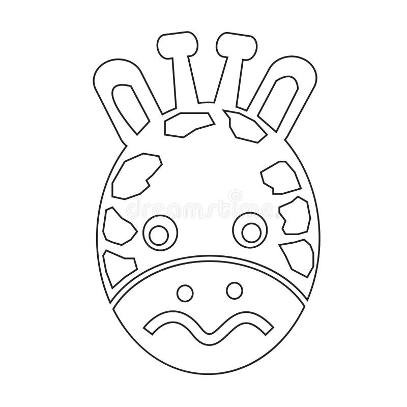 Progettazione del segno dell'illustrazione dell'icona di emozione del fronte della giraffa royalty illustrazione gratis
