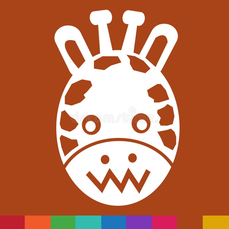 Progettazione del segno dell'illustrazione dell'icona di emozione del fronte della giraffa royalty illustrazione gratis