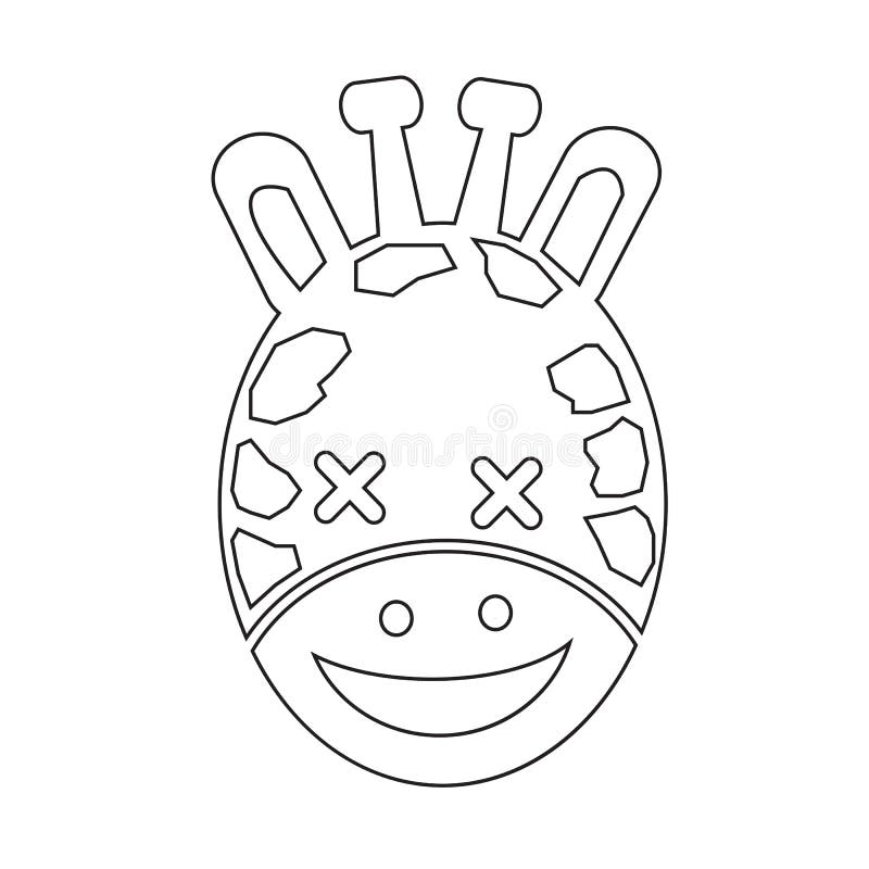 Progettazione del segno dell'illustrazione dell'icona di emozione del fronte della giraffa royalty illustrazione gratis