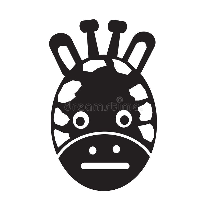 Progettazione del segno dell'illustrazione dell'icona di emozione del fronte della giraffa royalty illustrazione gratis