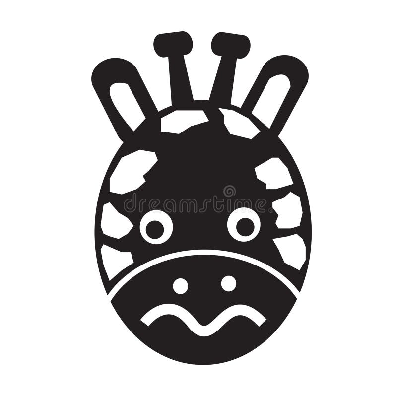 Progettazione del segno dell'illustrazione dell'icona di emozione del fronte della giraffa royalty illustrazione gratis