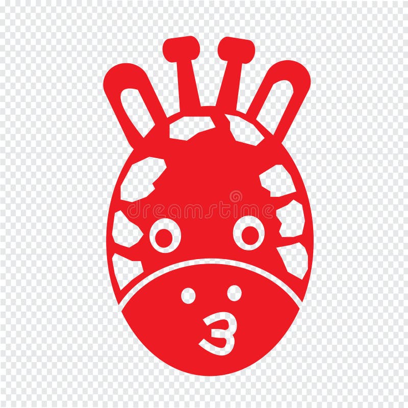 Progettazione del segno dell'illustrazione dell'icona di emozione del fronte della giraffa illustrazione vettoriale