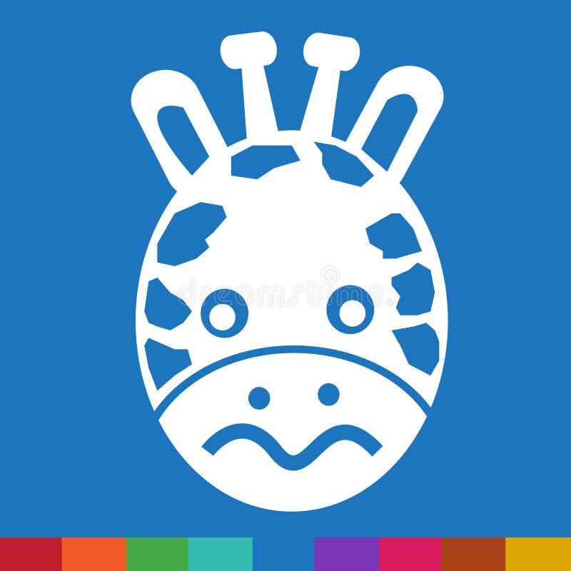 Progettazione del segno dell'illustrazione dell'icona di emozione del fronte della giraffa illustrazione vettoriale