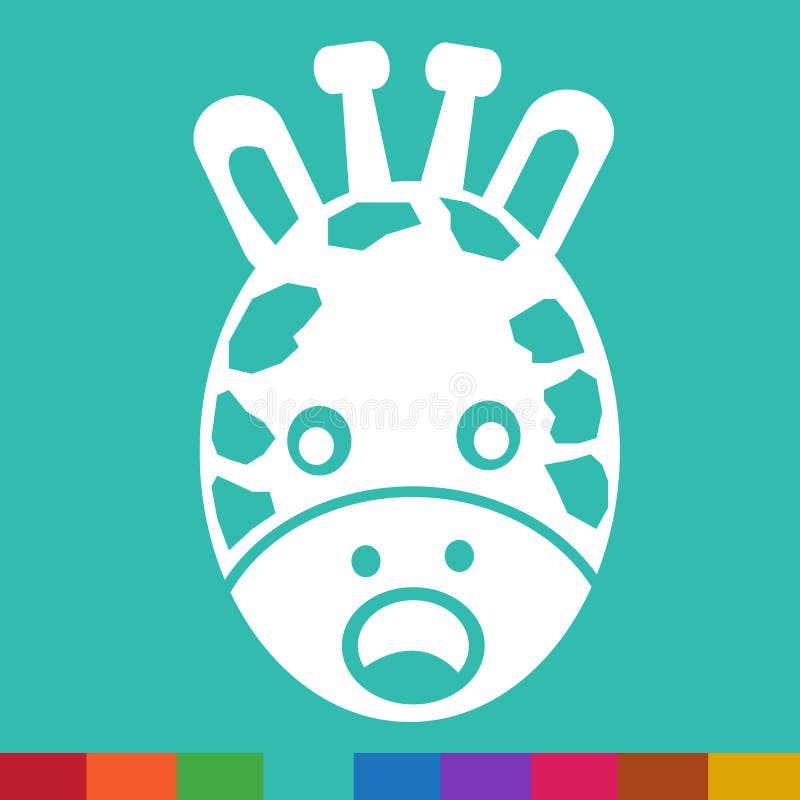 Progettazione del segno dell'illustrazione dell'icona di emozione del fronte della giraffa illustrazione di stock
