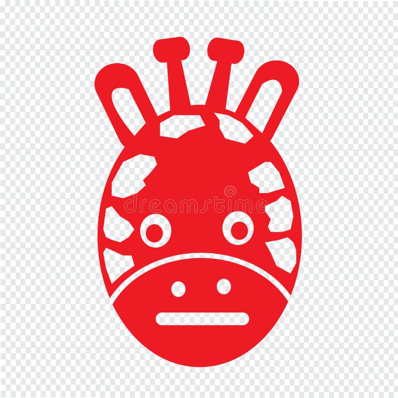 Progettazione del segno dell'illustrazione dell'icona di emozione del fronte della giraffa royalty illustrazione gratis