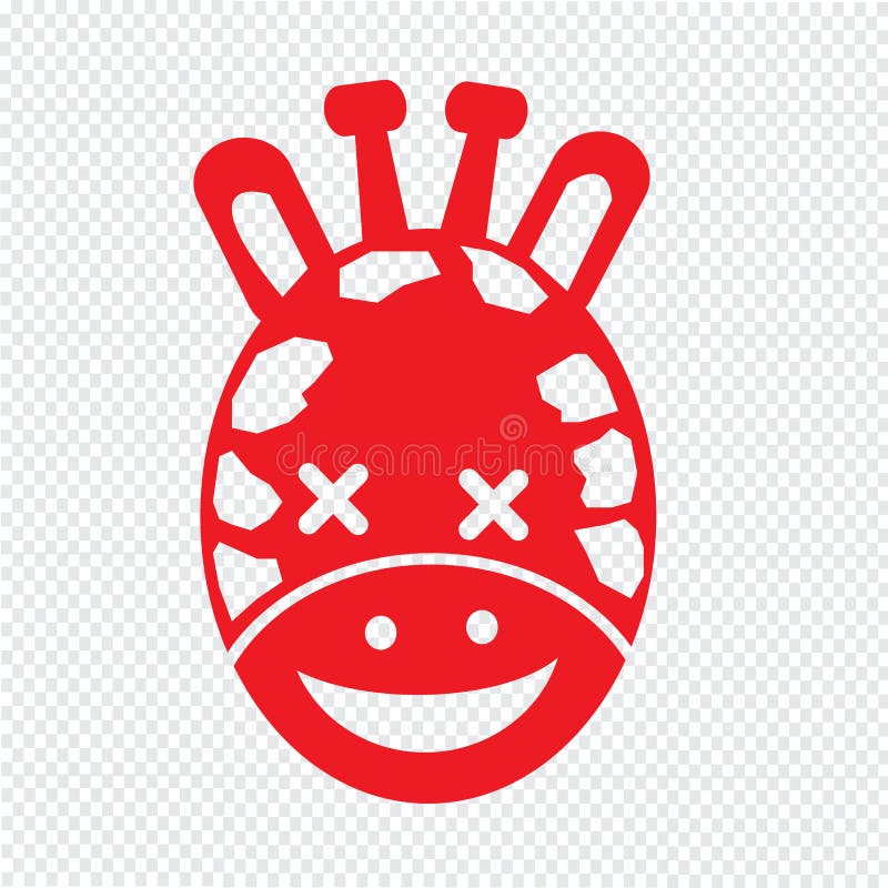 Progettazione del segno dell'illustrazione dell'icona di emozione del fronte della giraffa illustrazione vettoriale