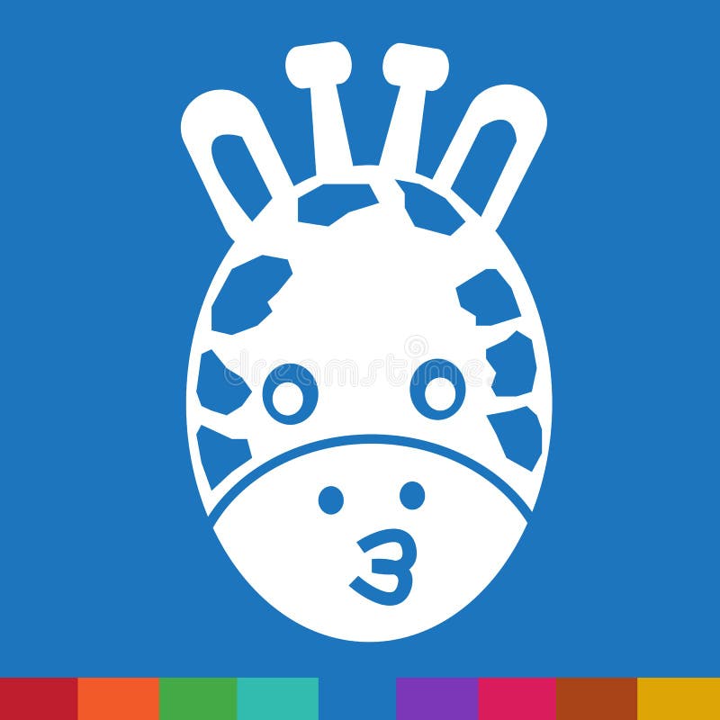 Progettazione del segno dell'illustrazione dell'icona di emozione del fronte della giraffa royalty illustrazione gratis