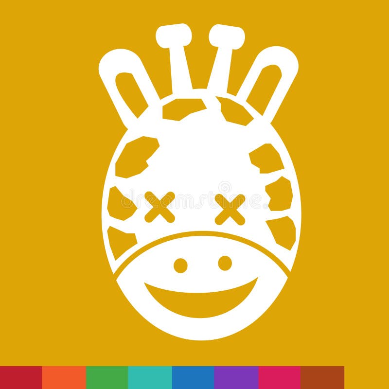 Progettazione del segno dell'illustrazione dell'icona di emozione del fronte della giraffa illustrazione vettoriale
