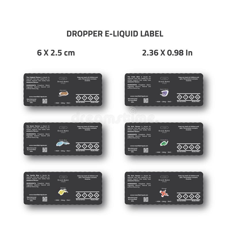 Progettazione dell'etichetta del e-liquido del contagoccia per l'imballaggio di marca di e-cig