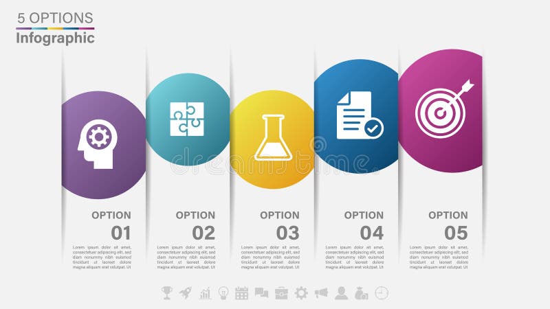 Progettazione dell'etichetta di Infographic di vettore con le icone e 5 opzioni o punti royalty illustrazione gratis Progettazione dell'etichetta di Infographic di vettore con le icone e 5 opzioni o punti royalty illustrazione gratis