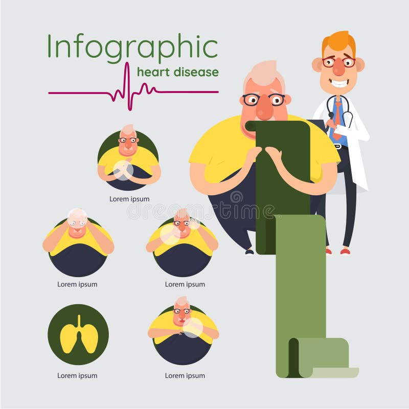 Progettazione dell'icona di logo di fattori di rischio di attacco di cuore, infographic illustrazione vettoriale Progettazione dell'icona di logo di fattori di rischio di attacco di cuore, infographic illustrazione vettoriale