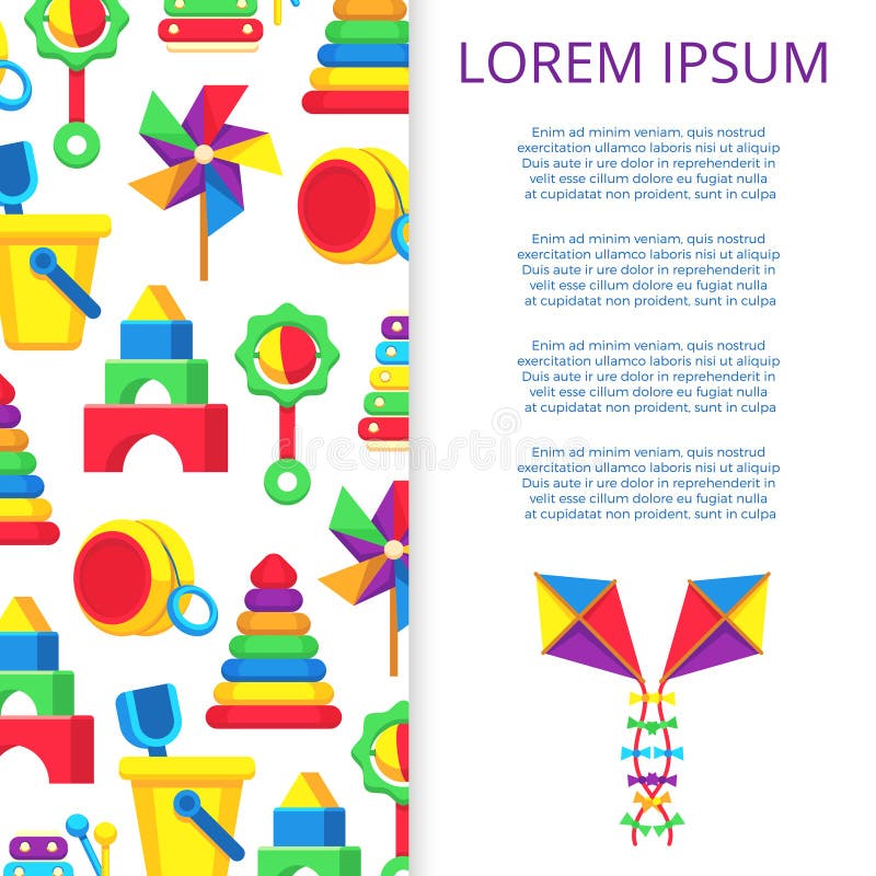 Progettazione dell'insegna o del manifesto dei giocattoli dei bambini royalty illustrazione gratis Progettazione dell'insegna o del manifesto dei giocattoli dei bambini royalty illustrazione gratis