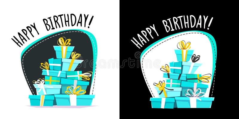 Progettazione della cartolina d'auguri di buon compleanno, automobile divertente con i regali, nuova illustrazione piana di stile illustrazione di stock Progettazione della cartolina d'auguri di buon compleanno, automobile divertente con i regali, nuova illustrazione piana di stile illustrazione di stock