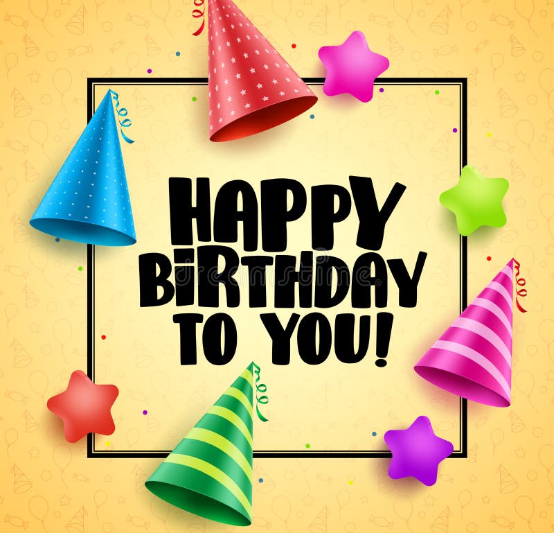 Progettazione della cartolina d'auguri di vettore di buon compleanno con il pensionante illustrazione di stock