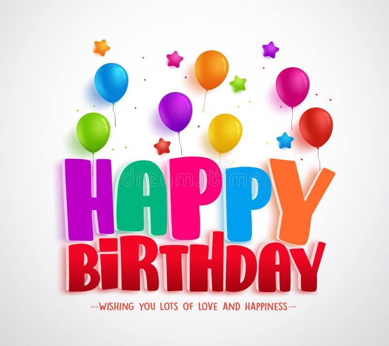 Progettazione della cartolina d'auguri di vettore di buon compleanno per gli inviti illustrazione di stock