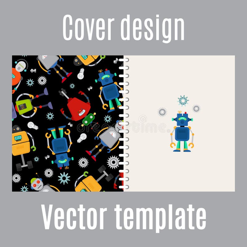 Progettazione della copertura con il modello dei robot royalty illustrazione gratis Progettazione della copertura con il modello dei robot royalty illustrazione gratis