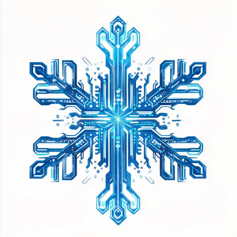Progettazione di fiocchi di neve futuristici royalty illustrazione gratis