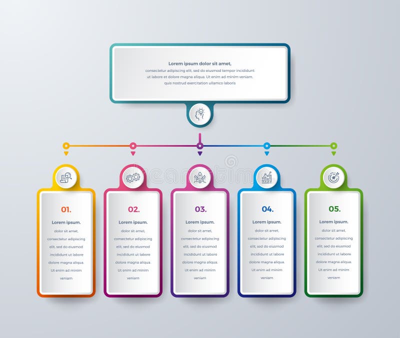 Progettazione di Infographic con i colori moderni e le icone semplici Progettazione di Infographic di affari con le scelte o i pu illustrazione vettoriale Progettazione di Infographic con i colori moderni e le icone semplici Progettazione di Infographic di affari con le scelte o i pu illustrazione vettoriale