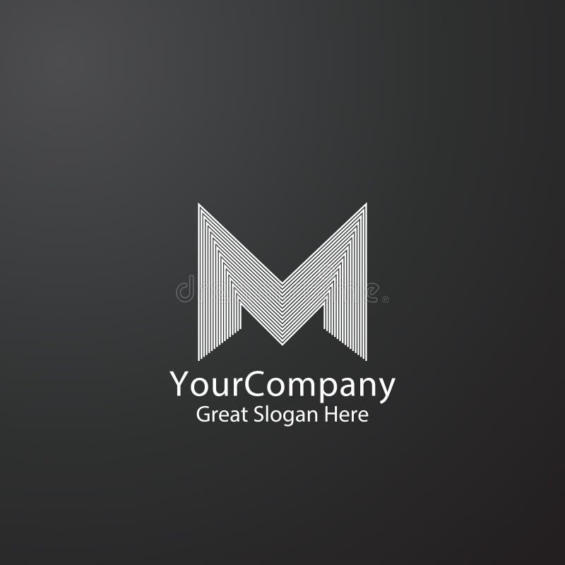 Progettazione di logo della lettera m. per la marca di modo, invito iniziale di nozze, finanza di affari Profilo monocromatico cr illustrazione di stock Progettazione di logo della lettera m. per la marca di modo, invito iniziale di nozze, finanza di affari Profilo monocromatico cr illustrazione di stock