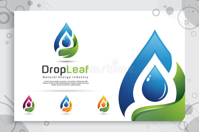 Progettazione di logo di vettore della goccia di acqua con il concetto moderno di colore, acqua minerale fresca di simbolo dell'i illustrazione di stock Progettazione di logo di vettore della goccia di acqua con il concetto moderno di colore, acqua minerale fresca di simbolo dell'i illustrazione di stock