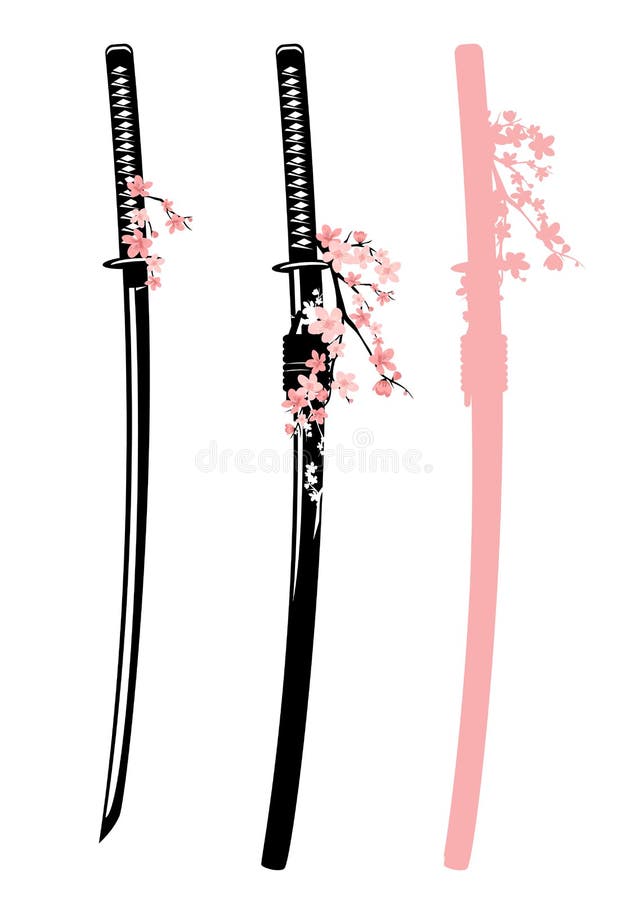 spada da samurai katana in stile realistico. spada giapponese.  illustrazione vettoriale. 8127359 Arte vettoriale a Vecteezy