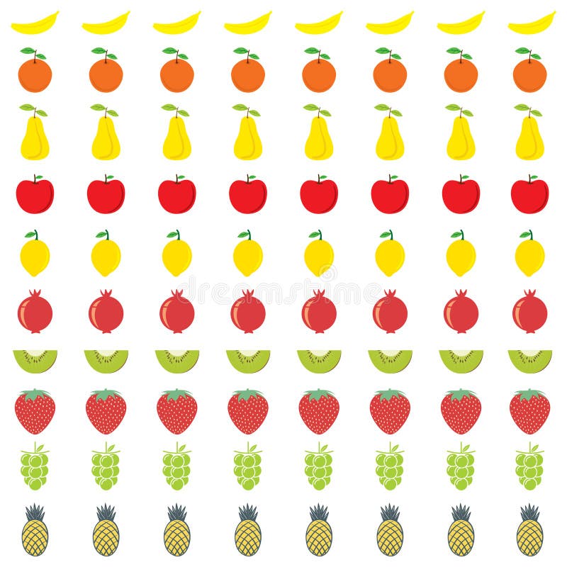 Progettazione differente variopinta del modello della frutta illustrazione vettoriale