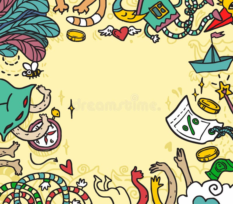 Progettazione disegnata a mano della struttura di scarabocchi svegli del fumetto illustrazione vettoriale Progettazione disegnata a mano della struttura di scarabocchi svegli del fumetto illustrazione vettoriale