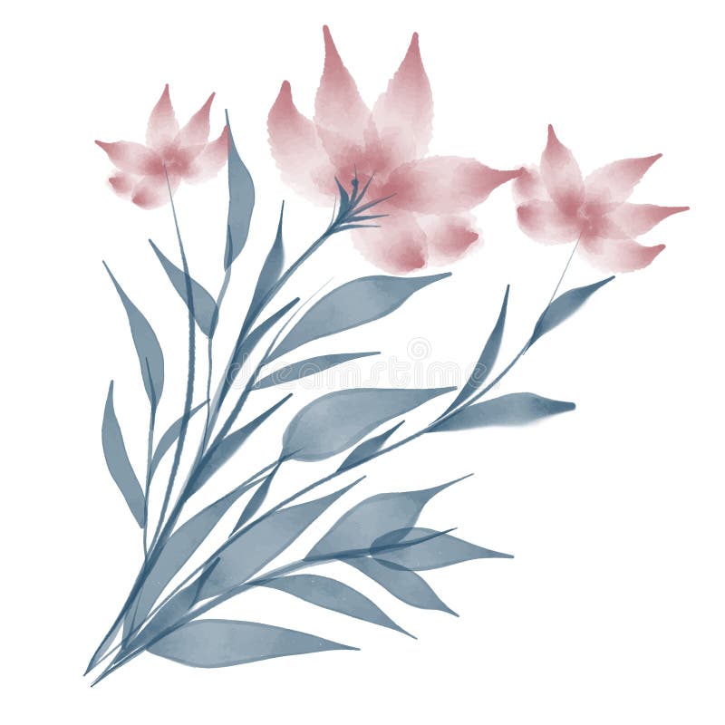 Progettazione floreale di colore acquatico dipinto a mano illustrazione vettoriale
