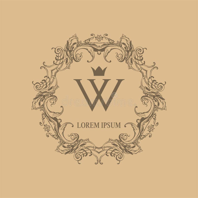 Progettazione floreale elegante calligrafica del monogramma royalty illustrazione gratis