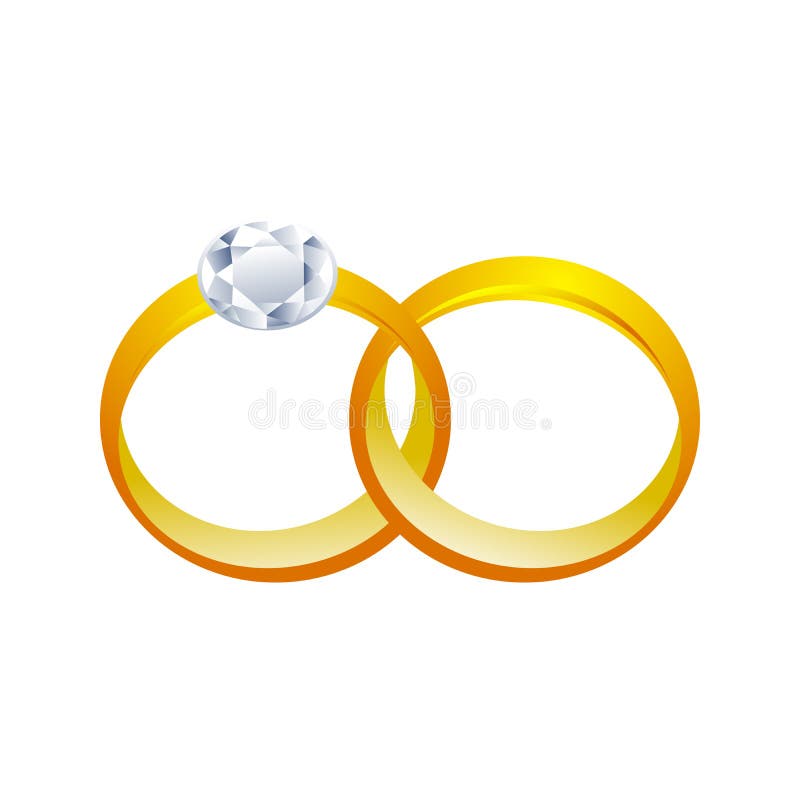 Progettazione grafica dorata degli anelli 3D delle coppie