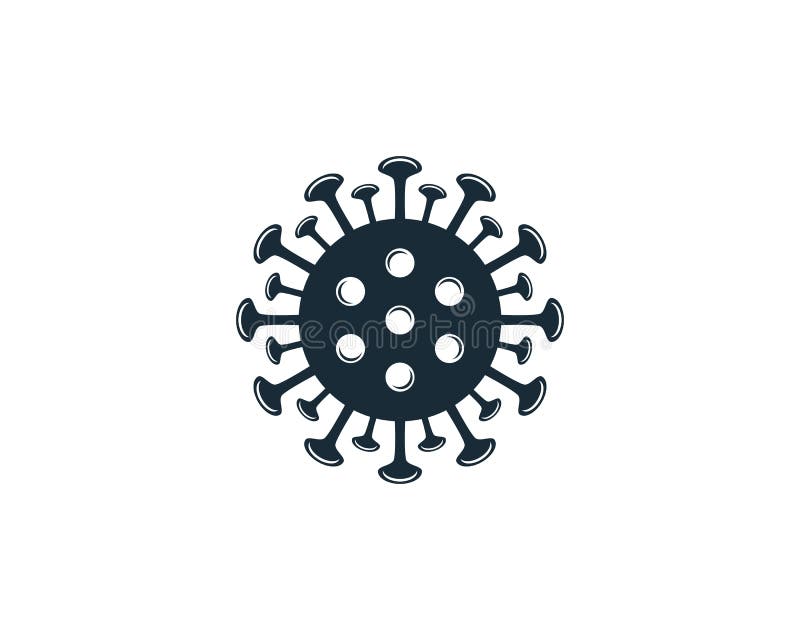 Progettazione illustrativa modello logo vettoriale dell'icona del virus corona