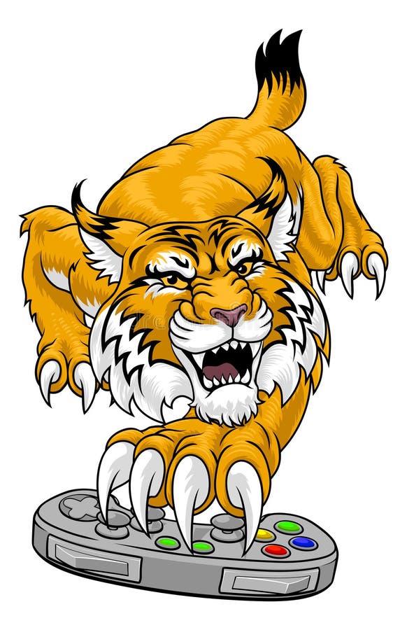 Design Mascotte Squadra di Gioco Lince Gatto Selvatico illustrazione vettoriale