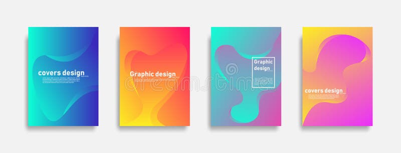 Progettazione minima delle coperture. gradienti di curva colorata. design moderno. illustrazione vettoriale